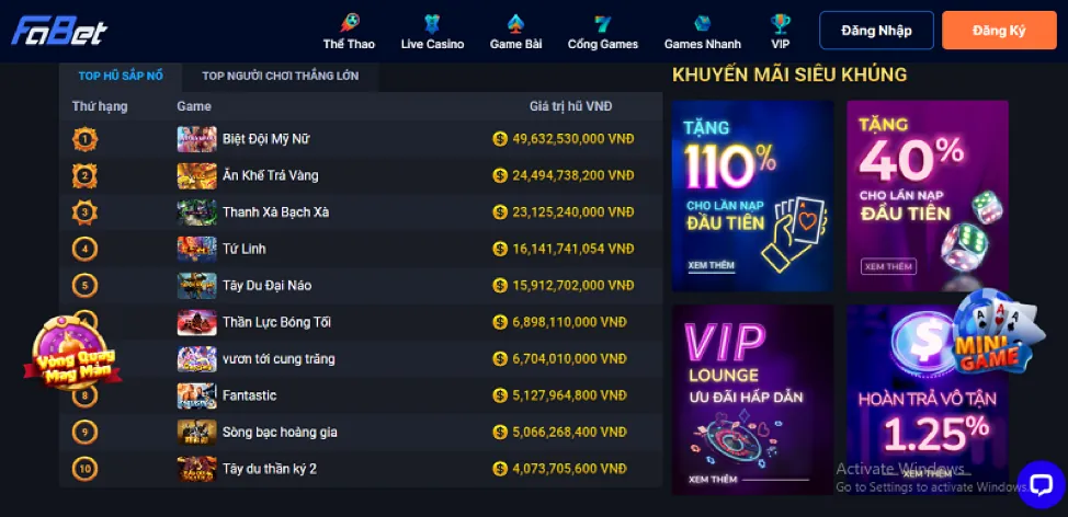 Kho game đa dạng tại e2bet